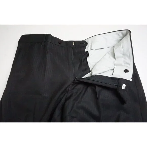 Raffaele Caruso Charcoal Striped Loro Piana 3Pc Suit Jacket Pants Vest 44R NEW
